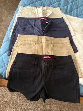 UNIONBAY Women's Darcy Jean Shorts Bundle - Black, Khaki, Navy, Cream